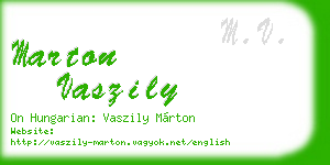 marton vaszily business card